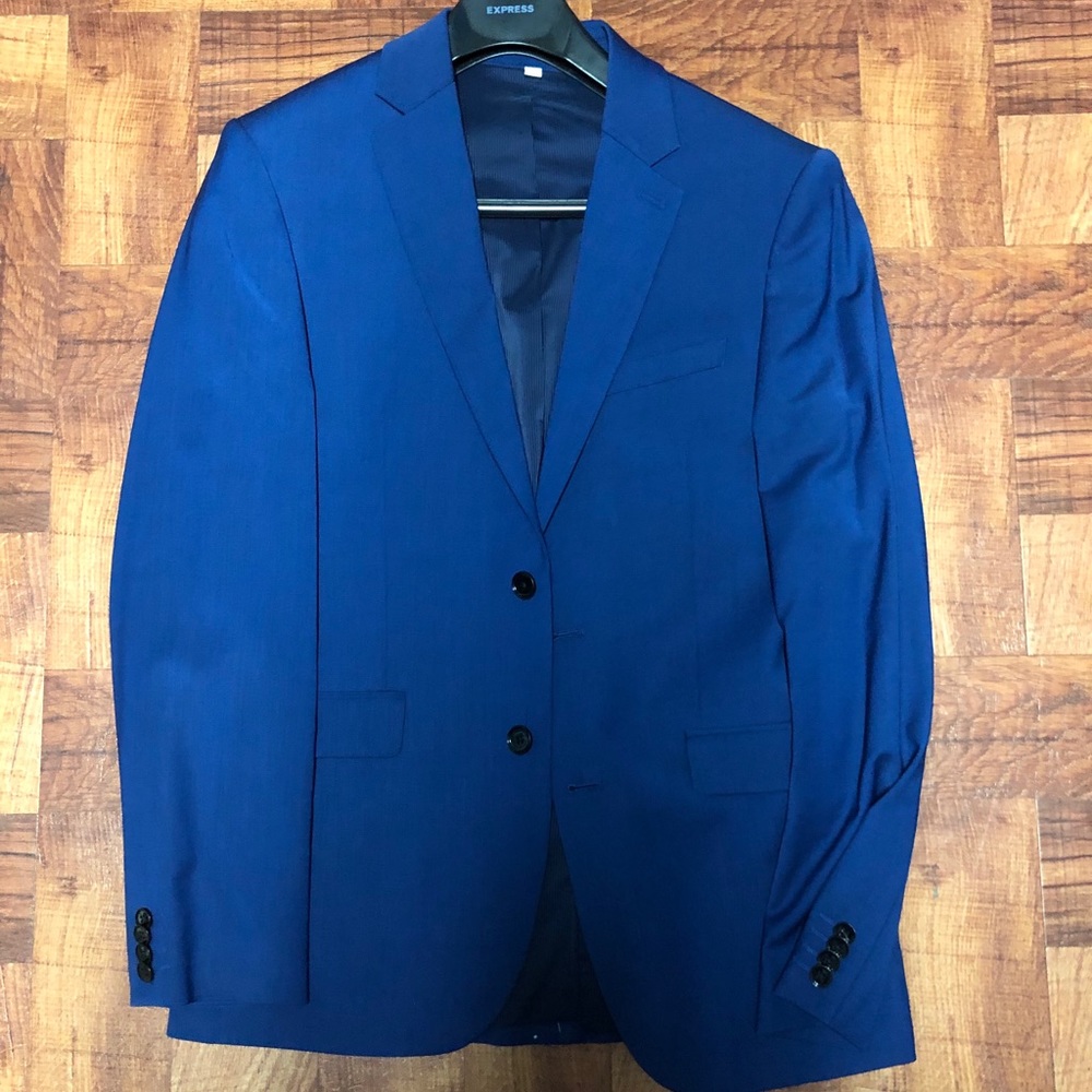 Express Extra Slim Stretch Blue Suit Jacket 36R/36R NWOT